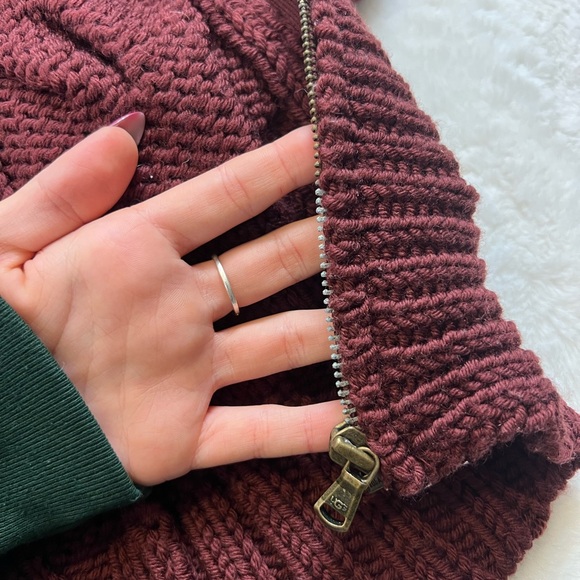 UGG Australia Lamb Trim & Merino Wool Cable Knit Hooded Cardigan - Picture 11 of 11